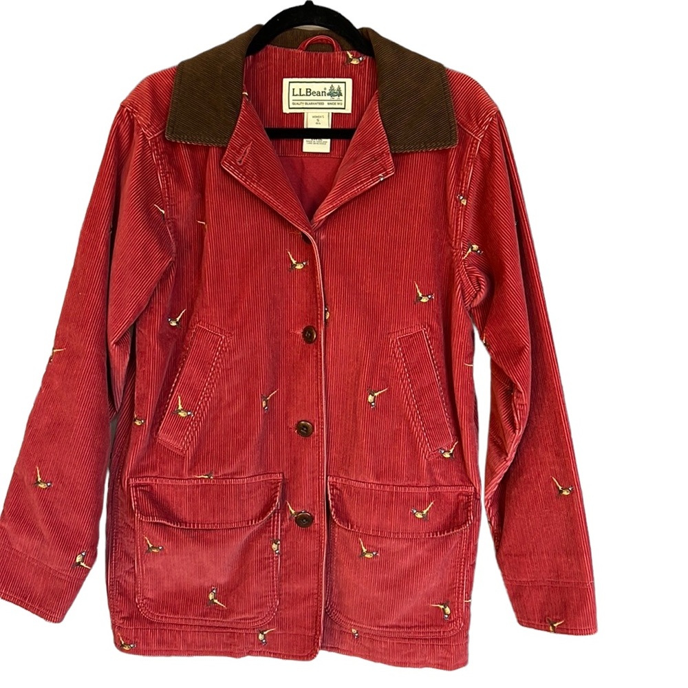 Vintage L.L.Bean Hunting Bird Equestrian Corduroy Barn Jacket